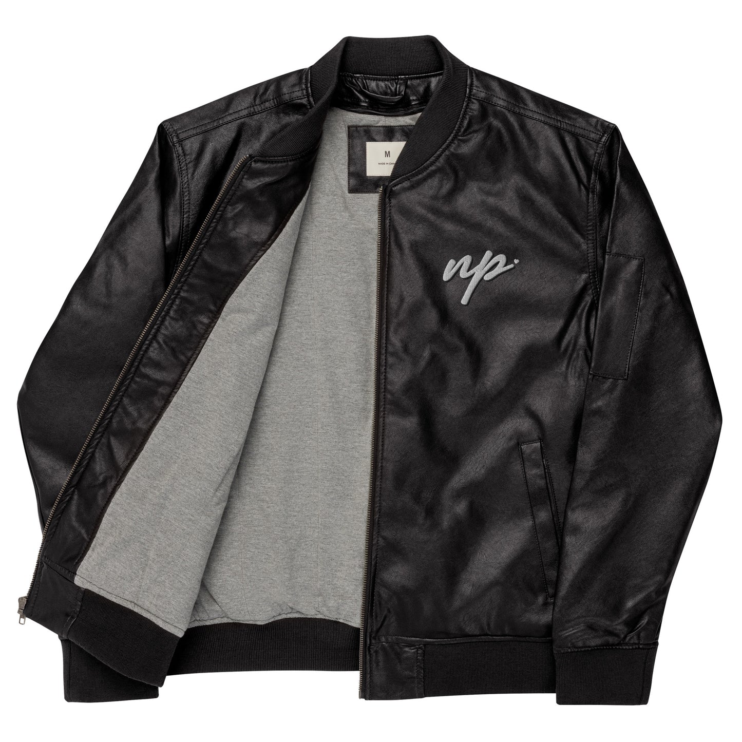 np leather bomber jacket