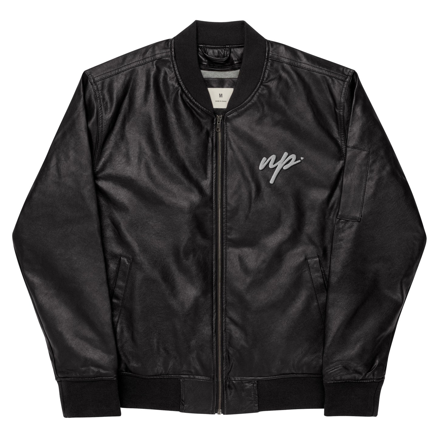 np leather bomber jacket