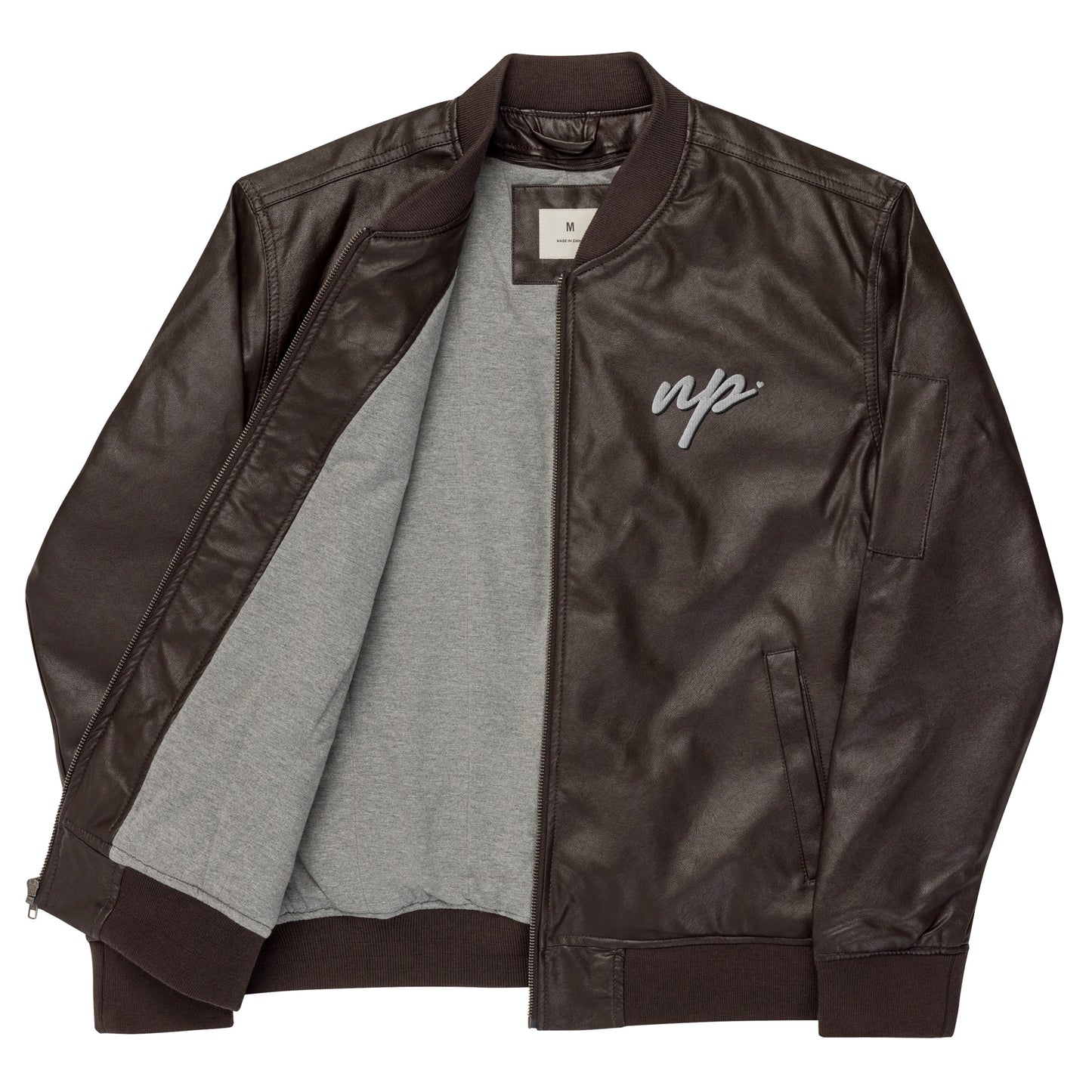 np leather bomber jacket