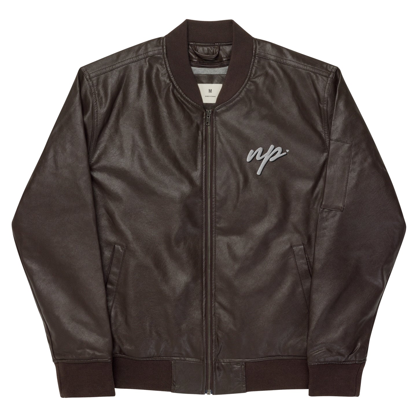 np leather bomber jacket